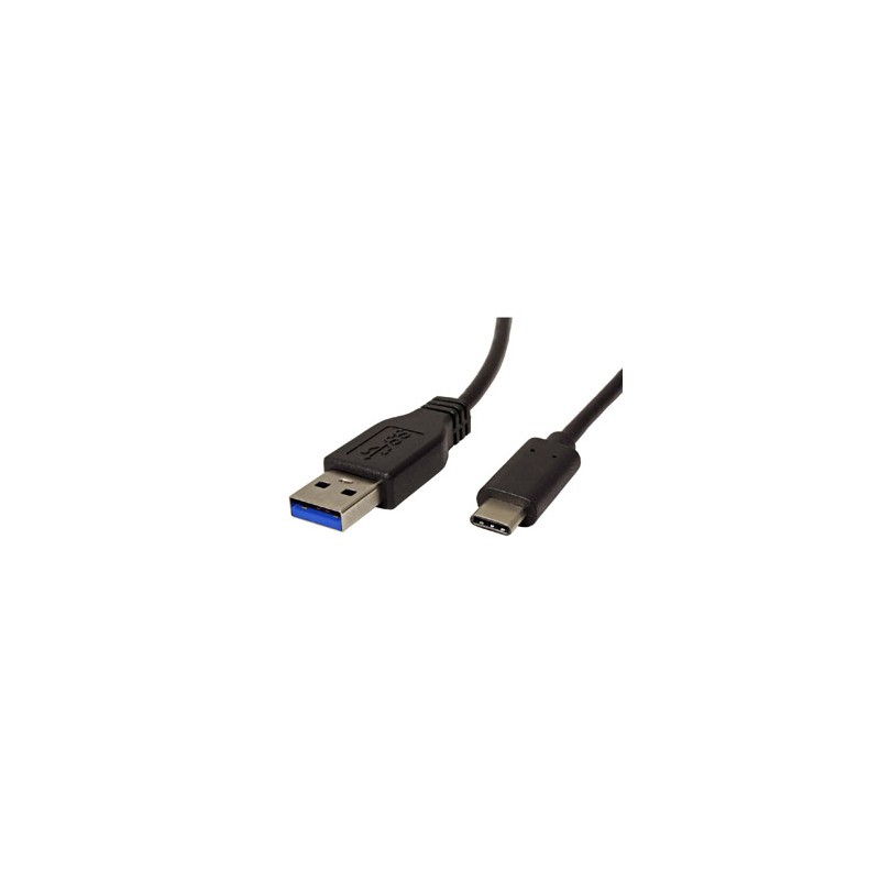 USB kabel (3.1), USB A M - USB C (M), 2m, okrągły, czarny, plastic bag, EOL