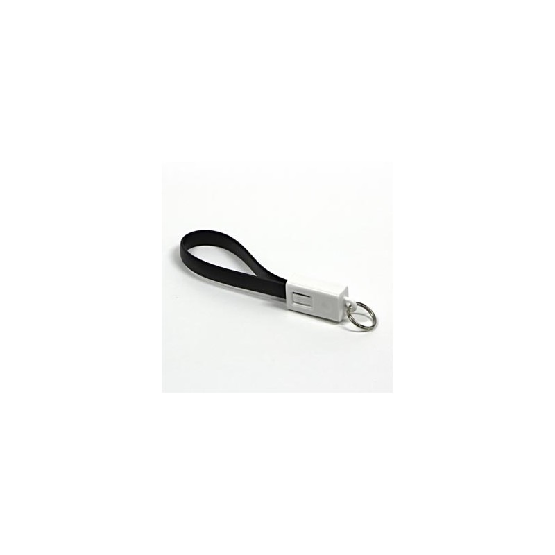 USB kabel (2.0), USB A M - microUSB (M), 49160, 0.2m, czarny, breloczek na klucze, EOL