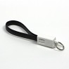 Logo USB kabel (2.0), USB A M - microUSB (M), 0.2m, czarny, blister, breloczek na klucze, EOL