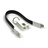 Logo USB kabel (2.0), USB A M - microUSB (M), 0.2m, czarny, blister, breloczek na klucze, EOL