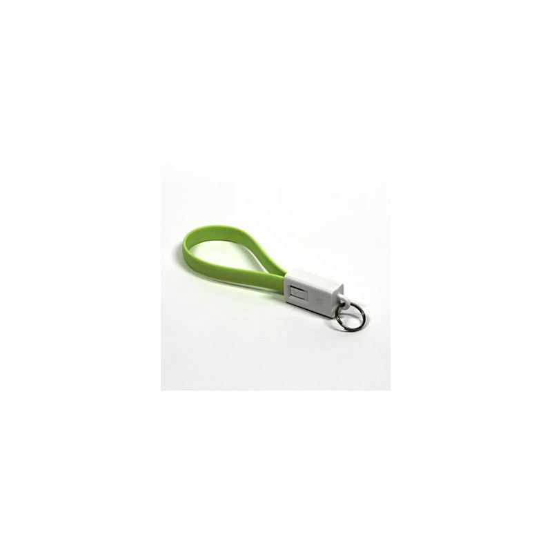 Logo USB kabel (2.0), USB A M - microUSB (M), 0.2m, jasnozielona, blister, breloczek na klucze, EOL