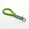 Logo USB kabel (2.0), USB A M - microUSB (M), 0.2m, jasnozielona, blister, breloczek na klucze, EOL
