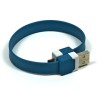 USB kabel (2.0), USB A M - microUSB (M), 0.25m, niebieski, na nadgarstek