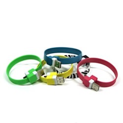 USB kabel (2.0), USB A M - microUSB (M), 0.25m, niebieski, na nadgarstek