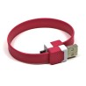 Logo USB kabel (2.0), USB A M - microUSB (M), 0.25m, różowy, blister, na nadgarstek, EOL