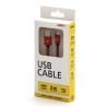 Logo USB kabel (2.0), USB A M - microUSB (M), 1m, 480 Mb/s, 5V/2A, czerwony, box, oplot nylonowy, aluminiowa osłona złącza, EOL