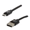 Logo USB kabel (2.0), USB A M - microUSB (M), 2m, 480 Mb/s, 5V/1A, czarny, box, oplot nylonowy, aluminiowa osłona złącza, EOL