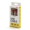 Logo USB kabel (2.0), USB A M - microUSB (M), 2m, 480 Mb/s, 5V/1A, czerwony, box, oplot nylonowy, aluminiowa osłona złącza, EOL