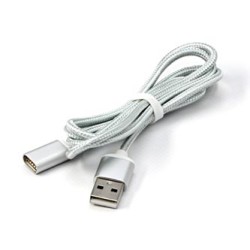 USB kabel (2.0), USB A M - magnetyczna końcówka, 1m, srebrny, EOL