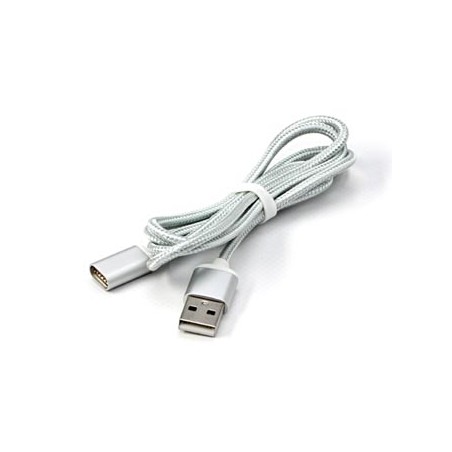 USB kabel (2.0), USB A M - magnetyczna końcówka, 1m, srebrny, EOL