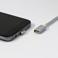 USB kabel (2.0), USB A M - magnetyczna końcówka, 1m, srebrny, EOL