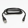 Logo USB kabel (2.0), USB A M - Apple Lightning M, 1m, certyfikat MFi, czarny, box, oplot nylonowy, aluminiowa osłona złącza, EO