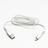 Logo USB kabel (2.0), USB A M - Apple Lightning M, 1m, certyfikat MFi, biały, box, oplot nylonowy, aluminiowa osłona złącza, EOL