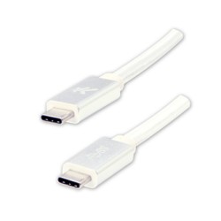 Logo USB kabel (3.2 gen 1), USB C (M) - USB C (M), 1m, 5 Gb/s, 5V/3A, biały, box, oplot nylonowy, aluminiowa osłona złącza, EOL