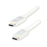 Logo USB kabel (3.2 gen 1), USB C (M) - USB C (M), 2m, 5 Gb/s, 5V/3A, biały, box, oplot nylonowy, aluminiowa osłona złącza, EOL