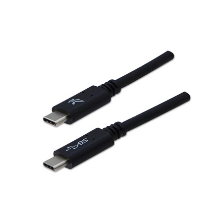 Logo USB kabel (3.2 gen 1), USB C (M) - USB C (M), 1m, 5 Gb/s, 5V/3A, czarny, blister, EOL