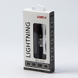 Logo USB kabel (2.0), USB C (M) - Apple Lightning M, 1m, certyfikat MFi, czarny, box, oplot nylonowy, aluminiowa osłona złącza, 