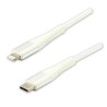 Logo USB kabel (2.0), USB C (M) - Apple Lightning M, 1m, certyfikat MFi, biały, box, oplot nylonowy, aluminiowa osłona złącza, E