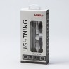 Logo USB kabel (2.0), USB C (M) - Apple Lightning M, 1m, certyfikat MFi, biały, box, oplot nylonowy, aluminiowa osłona złącza, E