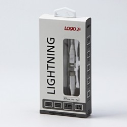 Logo USB kabel (2.0), USB C (M) - Apple Lightning M, 2m, certyfikat MFi, biały, box, oplot nylonowy, aluminiowa osłona złącza, E
