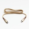 Logo USB kabel (2.0), USB C (M) - Apple Lightning M, 2m, certyfikat MFi, złoty, box, oplot nylonowy, aluminiowa osłona złącza, E