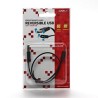 USB kabel (2.0), USB A (M) reversible - microUSB reversible (M), 0.3m, płaski, czarny, dwustronny, EOL