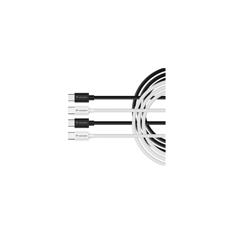 Verbatim USB kabel USB C (M) - USB C (M), 60W, 1m, czarno-biały, box, 32391