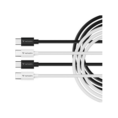 Verbatim USB kabel USB C (M) - USB C (M), 60W, 1m, czarno-biały, box, 32391