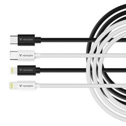 Verbatim USB kabel USB C (M) - Apple Lightning M, 27W, 1m, czarno-biały, box, 32392