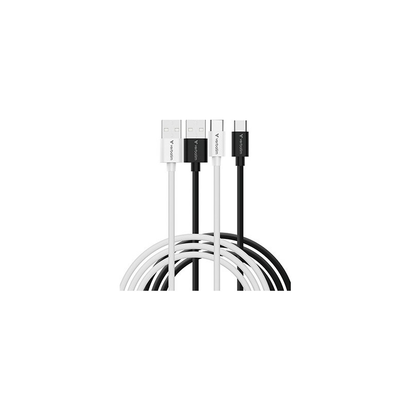Verbatim USB kabel USB A M - USB C (M), 18W, 1m, czarno-biały, box, 32393