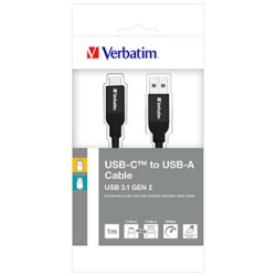 Verbatim USB kabel (3.1), USB A M - USB C (M), 1m, czarny, box, 48871