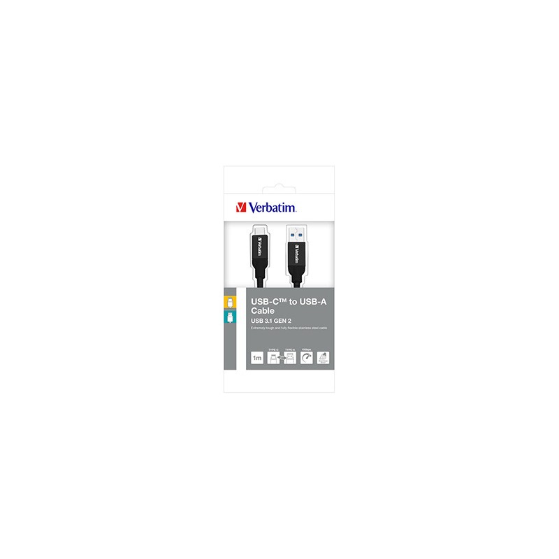 Verbatim USB kabel (3.1), USB A M - USB C (M), 1m, czarny, box, 48871