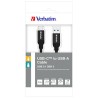 Verbatim USB kabel (3.1), USB A M - USB C (M), 1m, czarny, box, 48871
