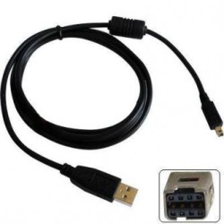 Logo USB kabel (2.0), USB A M - 8-pin M, 31179, 1.8m, czarny, blister, MINOLTA, EOL