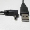 USB kabel (2.0), USB A M - miniUSB (M), 1.8m, pod katem 90°, czarny