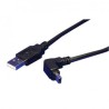USB kabel (2.0), USB A M - miniUSB (M), 1.8m, pod katem 90°, czarny