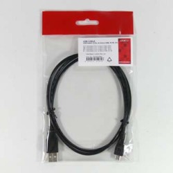 Logo USB kabel (2.0), USB A M - microUSB (M), 1m, czarny