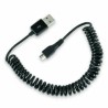 USB kabel (2.0), USB A M - microUSB (M), 1m, skręcony, czarny, EOL