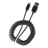 USB kabel (2.0), USB A M - microUSB (M), 1m, skręcony, czarny, EOL