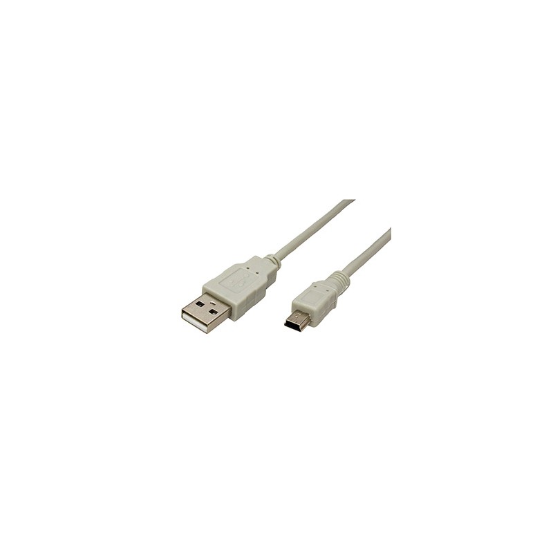 Logo USB kabel (2.0), USB A M - miniUSB (M), 1.8m, szary, 5-pack, cena za 1 szt, EOL