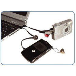 Logo USB kabel (2.0), USB A M - microUSB (M), 0.3m, czarny, blister, smycz na nadgarstek, EOL