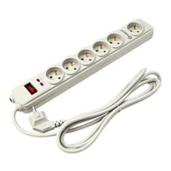 Powerton ENERGY PLUGIX, 3m, 6 gniazdek, biała, LED indikace, EOL