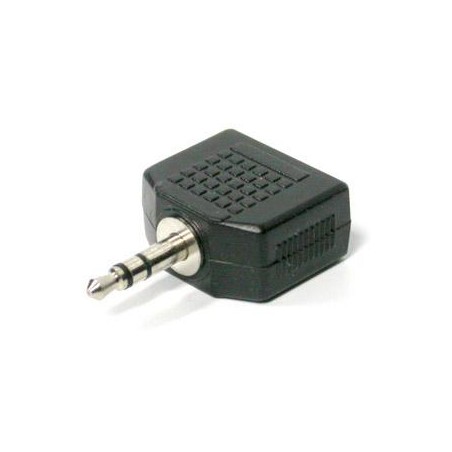 Audio rozgałęziacz, Jack (3,5mm) M - 2x Jack (3.5mm) F, stereo, czarna, EOL