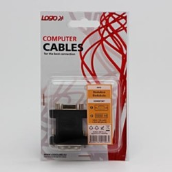 Video redukcja, DVI (24+5) M - VGA (D-sub) (F), czarna, Logo blister, EOL