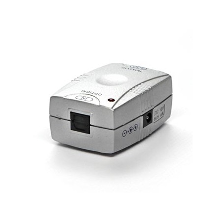 Konwerter audio sygnału cyfrowego, z optycznego na koncentryczny, TOSLINK F - CINCH F, z zasilaczem DC, EOL