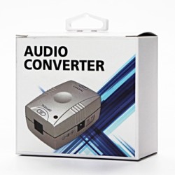 Konwerter audio sygnału cyfrowego, z optycznego na koncentryczny, TOSLINK F - CINCH F, z zasilaczem DC, EOL