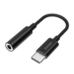 USB/Audio adapter, USB C (M) - Jack (3,5mm) F, stereo, czarna, Genius ACC-C100