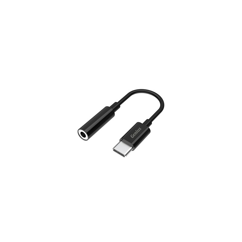 USB/Audio adapter, USB C (M) - Jack (3,5mm) F, stereo, czarna, Genius ACC-C100