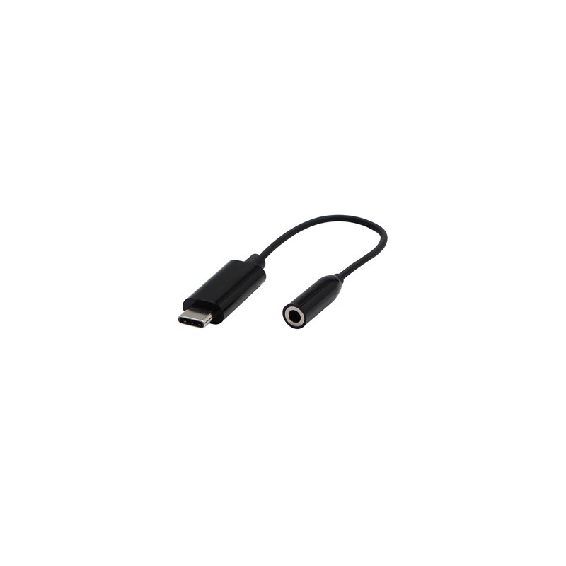 USB/Audio adapter, USB C (M) - Jack (3,5mm) F, stereo, czarna, Logo blister, EOL