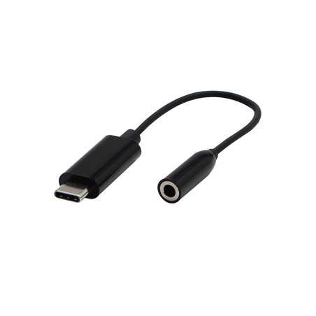 USB/Audio adapter, USB C (M) - Jack (3,5mm) F, stereo, czarna, Logo blister, EOL